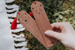 Fából készült könyvjelző Cute Bear Bookmark