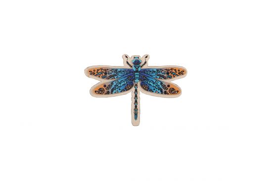 Fából készült bross Dragonfly Brooch