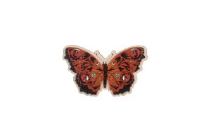 Fából készült bross Rouge Butterfly Brooch