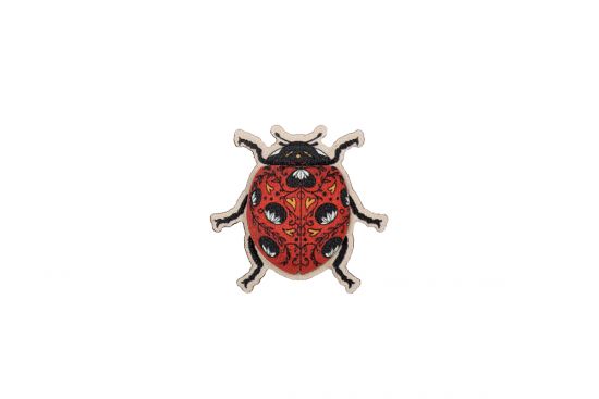 Fából készült bross Ladybird Brooch