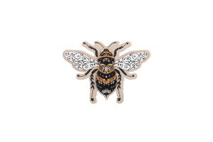 Fából készült bross Bee Brooch