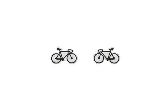 Fából készült fülbevalók Road Bike Earrings