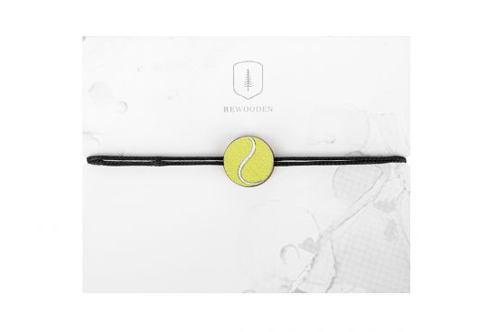 String karkötő Tennis Ball Wooden Bracelet