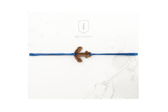 String karkötő Anchor Wooden Bracelet