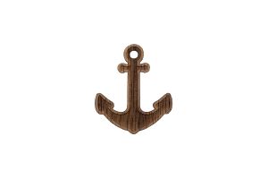 Fából készült bross Anchor Brooch