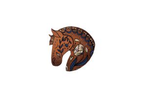 Fából készült bross Brown horse Brooch